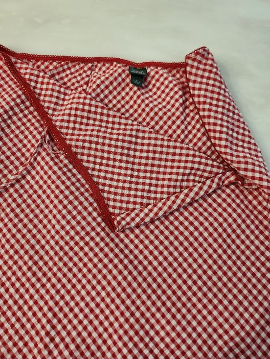 Wild Fable Seersucker Red And White Gingham Maxi Skirt - Picture 8 of 9
